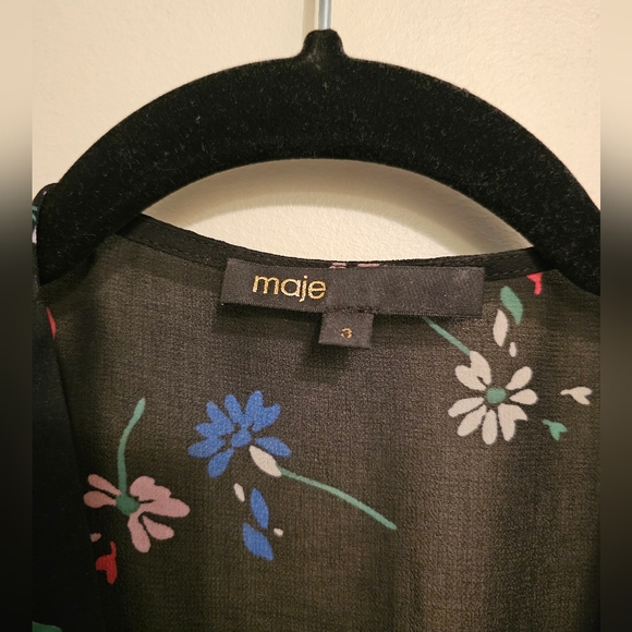 Maje Black Floral Maxi Dress - Picture 4 of 4